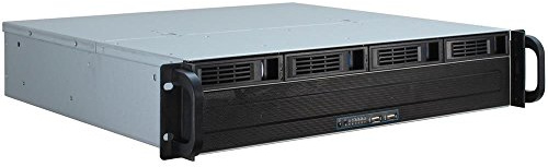 InteR-Tech Ipc 2U-2404s Supporto Nero, Argento (inteR-Tech Ipc 2U-2404s - RacK-Monterb)