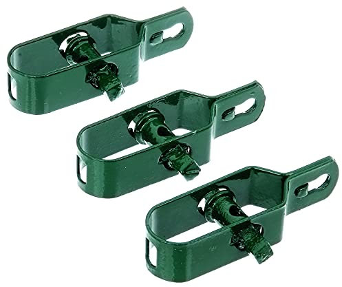 Alberts 611170 Tenditore fune metallica, con rivestimento in plastica verde, Misura 2, Lunghezza 100 mm, Set da 3