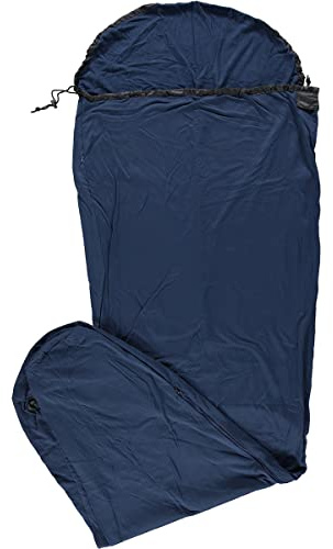 Meru Micro-Fleece Mummy Liner, Navy, 1 Person, 3 Jahreszeiten, 1 bis 5 Grad Celsius, Unisex, Erwachsene, Outdoor-Enthusiasten