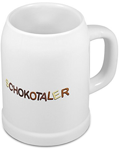 digital print Bierkrug mit Namen Schokotaler - Motiv Schokoladenbuchstaben - Namenstasse, Becher, Maßkrug, Humpen