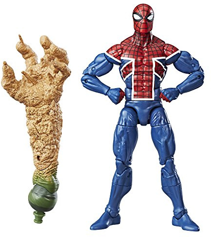 Marvel Spider-Man Legends Series Multiverse Spider-Men: Spider-UK | Marvel Legends Spider-Man Actionfigur BAF Sandman - Spider-Man UK
