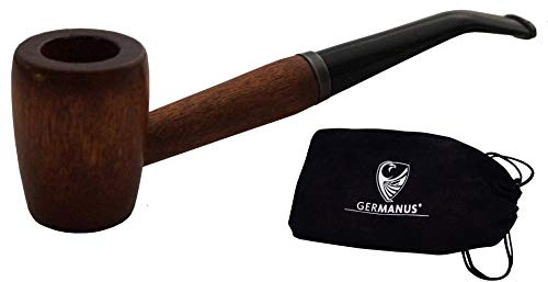 GERMANUS Pfeife - Classic, gebogen - Tabakpfeife inkl. Pfeifenbeutel