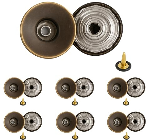 Trimming Shop Bronze 17mm Métal Jeans Boutons Tack Éléments de Fixation avec Dos Broche pour Tissu Réparation, Demins, Vestes - 20, Jeans Buttons ONLY