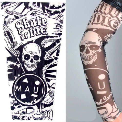 Inception Pro Infinite W101 - Modell 29 - Tattoo Sleeve - tragbar - Ärmel - Fake Tattoo - Bild - Schädel - Flagge - Tentakeln - geschrieben - Skate oder sterben - Tatoo - Half Sleeve - Tribal