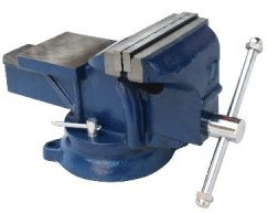 Morsa da banco in ghisa con ganasce in acciaio base girevole 100mm