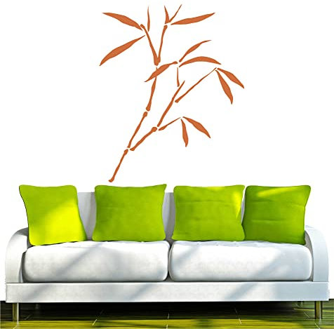 INDIGOS UG - Wandtattoo Wohnzimmer - Wandaufkleber Schilf Gras 96x77 cm - braun w335 - Aufkleber Kinderzimmer Schlafzimmer Küche Badezimmer Büro Dekoration