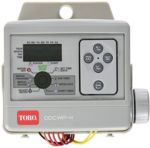 TORO Programador de riego a batería Totalmente estanco y Sumergible para Exterior de 4 Estaciones.