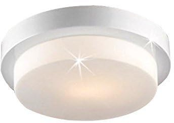 Lampenlux Aussenleuchte Dario IP44 230V E27 Ø24cm Deckenlampe Badlampe Rund Glas Weiß Terasse Deckenleuchte