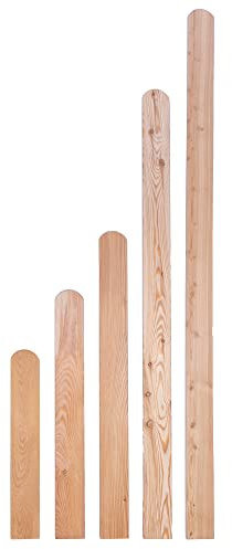 Gartenwelt Riegelsberger 5 Stück Premium Zaunlatte Typ A aus Lärchenholz 20x95 mm Höhe 80 cm Lärche Oben abgerundet