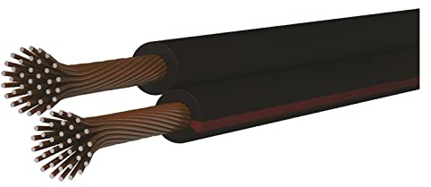EMOS S8273 - Cable de cobre (2 x 0,75 mm², 100 m, doble cable de baja tensión), color negro con marcado de polaridad