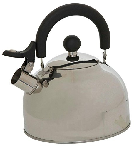 Vango 2L Whistling Stovetop Kettle with Folding Handle for Camping, Kitchen, Gas, Electric or Induction Hob Cooking Indoor or Outdoor