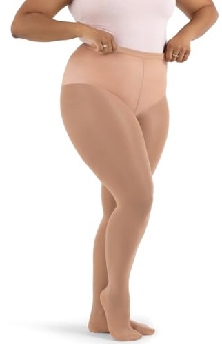 Capezio Dam Hold & Stretch Plus fotstrumpbyxor, Ljus solbränna, 2X
