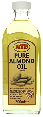 KTC Sweet Almond Refined Oil 200ml Jar - Edible, Hair, Skin Moisturiser & Conditioner