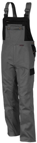 Qualitex Image-Latzhose Mischgewebe 61937C (64, Grau-schwarz)