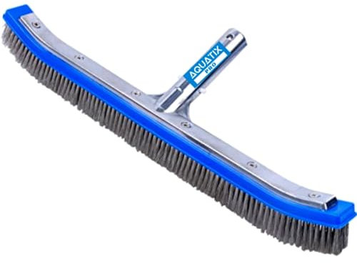 Heavy Duty Pool Brush Premium 18 Aluminium Swimming Pool Cleaning Brush by Aquatix Pro with Stainless Steel Bristles & EZ Clips, These Heavy Duty Brushes Cleans Walls, Tiles and Floors Effortlessly