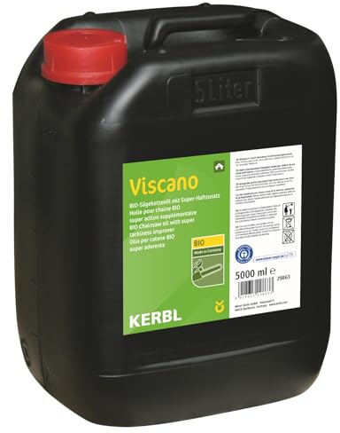 KERBL Ekologisk sågkedjeolja Viscano (innehåller 5 liter, miljövänlig, för smörjning av motorsågar, olja för motorsågar, biologiskt nedbrytbar) 29863