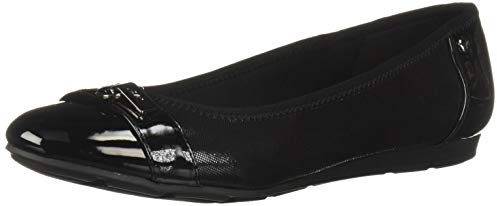Anne Klein Women’s Able Comfortable Ballet Flat, Black Multi Fabric, 9 Wide US