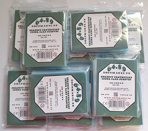 docsmagic.de 1.000 Perfect Protection Inner Card Sleeves Clear - 63,5 x 88 10 Packs - Standard Size 64 x 89