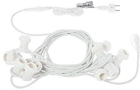 Cordoniera 10 portalampade E27 L.10m prolungabile per uso esterno e interno colore bianco