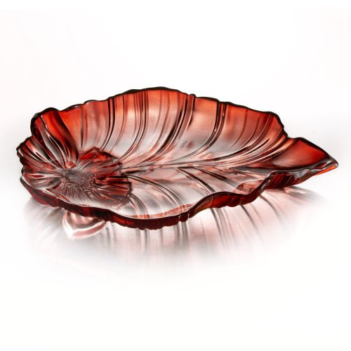 Fifth Avenue Crystal Venezia Servierplatte in Blattform, Rot