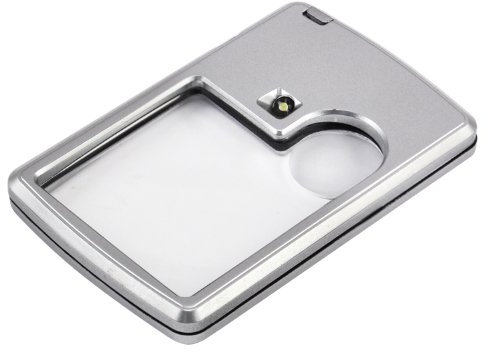 TRIXES Hochwertige Leselupe mit Licht in Taschengröße mit Zwei Vergrößerungen (3- und 6-Fach)