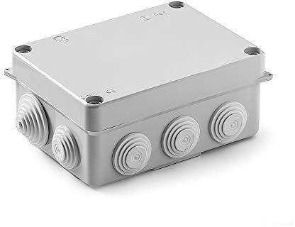 FAMATEL – Wasserdichte Abzweigdose IP55 | Deckel verschraubt | Mit Kegel | 152 x 110 x 63 | Grau