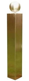 Gartendekoshop24 – Gartendeko Edelstahl Säule, 60 cm, mit gebürsteter Edelstahl Kugel. Säule handgemacht, ohne Muster. Moderne, tolle Säule, Stele, Nicht rostend. -