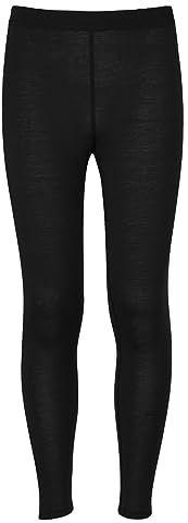 Hot Chillys Youth Pepper Skins Soft Moisture-Wicking Warm Midweight Thermal Base Layer Pants | Elastic Waistband, Black, Large