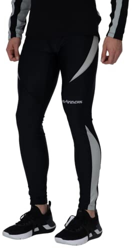 Airtracks Herren Funktions Laufhose Lang Pro - Running Tight - Kompression - Atmungsaktiv- Reflektoren