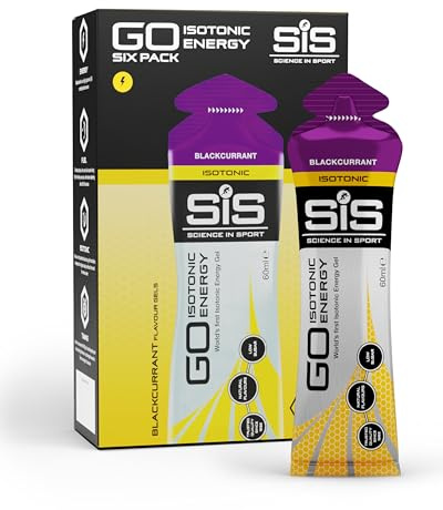 Science in Sport GO Gel Énergie Isotonique 6 x 60ml Cassis, Vegan - Formulation isotonique avec 22g de glucides, alternative optimale aux boissons isotoniques