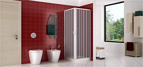 Cabina de ducha 75 x 75 de PVC modelo acuario con apertura central