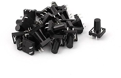 sourcing map Interruptor de pulsador de panel P momentáneo 12 x 12 x 15 mm | Pcb, a15092100ux0271