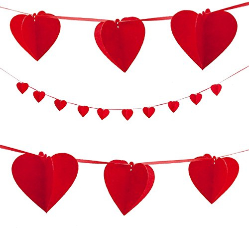Oblique Unique® Herz Girlande Rot