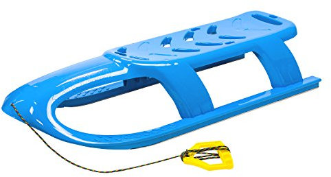 Hoher Schlitten mit Stahlgleitern und Seil, Modell bullet blue