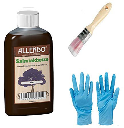 Salmiakbeize Holzton inkl. 1x Pinsel für beizen zum Auftragen (250 ml buche)