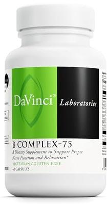 DAVINCI Labs B Complex-75 - Supports Relaxation and Proper Nerve Function* - Dietary Supplement with Niacin, Vitamin B6, B12, Biotin, Choline and More - Vegetarian - Gluten-Free - 60 Capsules