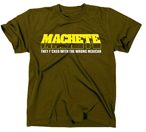 Styletex23 - Maglietta Machete Cult con Planet Terror Grindhouse, Rodriguez/Tarantino, styletex23machete-oliv-M, - verde, M