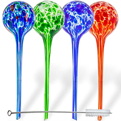 5 STAR SUPER DEALS Aqua Plant Watering Globes Large - 4pc Deluxe Set - Automatic Watering Bulbs