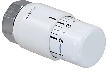 OVENTROP Thermostatkopf Uni SH 7-28 °C, 0 x 1-5 – flüssige Glühbirne, Modell weiß – 1012066