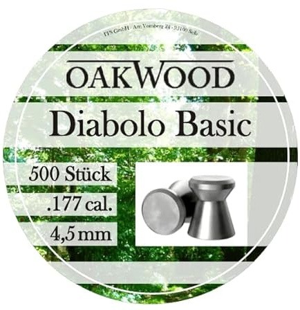 OAKWOOD Premium Diabolos - 4,5mm / .177, Basic - 5 x 500 Schuss