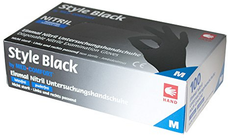 Nitrilhandschuhe, schwarz, Größe L, puderfrei, Style Black by Med-Comfort