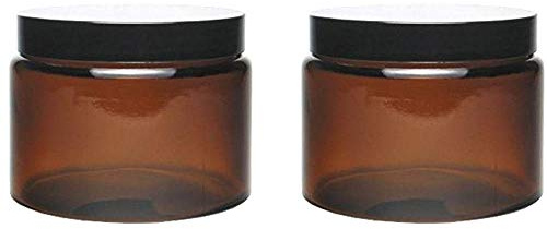 Viva per la casa # 39533# 2 Contenitori di Vetro 500 ML/Unguento Tiegel/Crema Contenitori/barattoli di Vetro Bicchiere in Vetro Marrone con iscrizione tiketten, Marrone, 11 x 11 x 8.5 cm