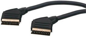 World of Data 10m Scart Cable - Premium Quality / 24k Gold/Fully Wired/Shielded / 21-pin/Audio/Video/Male to Male