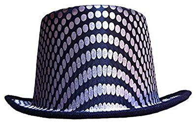 Dress Up America Sombrero de Copa Cuadrado Plateado para Adulto
