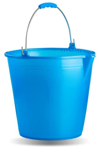 Ecoplast | Secchio 15 Litri con Manico Ergonomico e Becco, Azzurro, ø 31,5, Made in Italy