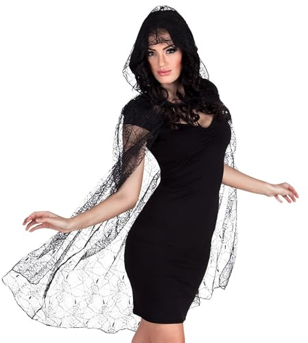 Boland 71000 Cape en Toile d'araignée, Longueur Environ 150 cm, Accessoire pour Costume de Carnaval, Costume d'araignée pour Halloween ou Carnaval