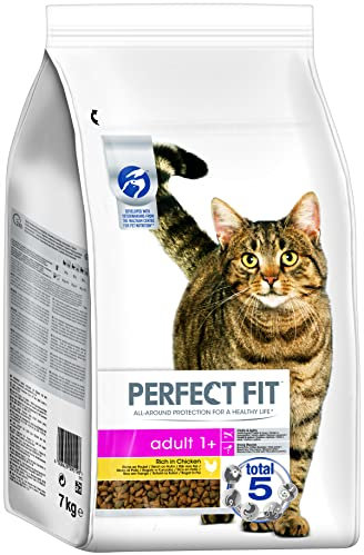 Perfect Fit Adult 1+ Katzentrockenfutter reich an Huhn, 7kg (1 Beutel) – Premium Katzenfutter trocken für erwachsene Katzen ab 1 Jahr, zur Unterstützung der Vitalität