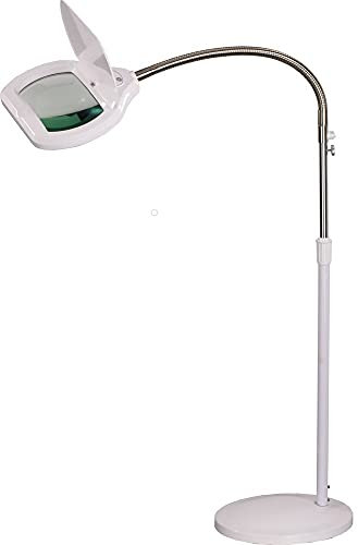 LED Lupenleuchte 3 Dioptrien Arbeitsleuchte Lupenlampe Lupe Kaltlicht 72 SMD LED´s Standfuss Dimmer Stativ Lesehilfe Leselampe