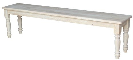 International Concepts BE-72S Shaker Style Bench, Unfinished