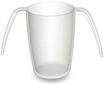 Ornamin Gobelet à Deux Anses 220 ml Transparent (Modèle 816) / gobelet ergonomique, gobelet réutilisable